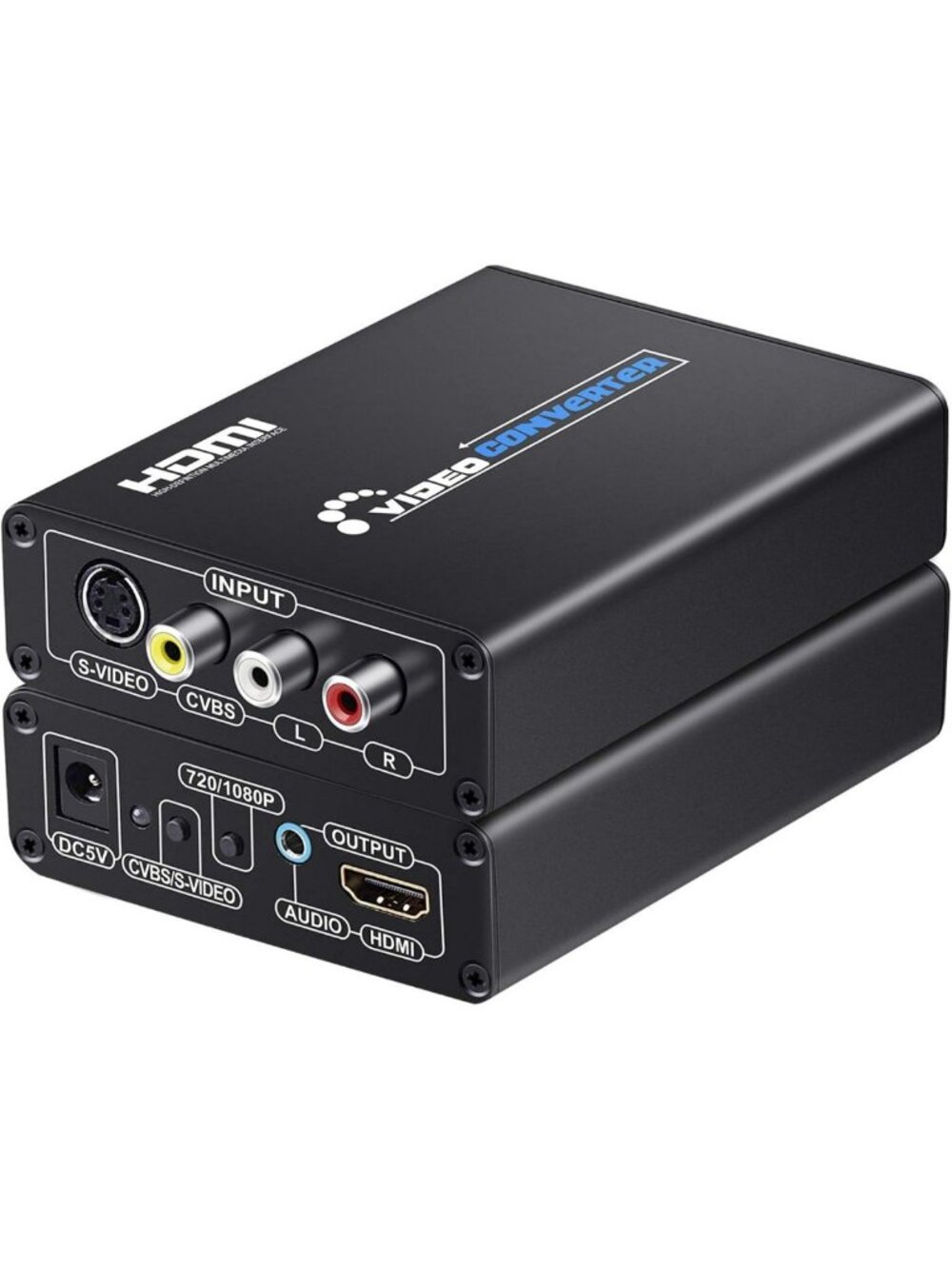 HDMI Converter for S-Video & RCA Composite - AV Cables Included, Upscale to HDTV